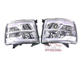 07-14 Silverado Wide LED DRL Head Lights (Choose a Color)