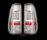 99-07/08-16 F-250/F-350 Crystal Chrome LED BAR Tail Lights