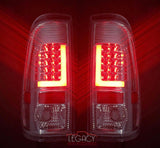 99-07/08-16 F-250/F-350 Crystal Chrome LED BAR Tail Lights