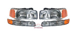 99-07 Sierra/Yukon Stock Replacement Headlights + Bumper Lamps 4 pc Set