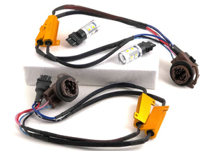 3157 3757 White/Amber Switchback LED Bulbs with Harnesses/Resistors (Error-Free) 3357 4157 3457 3757 4114